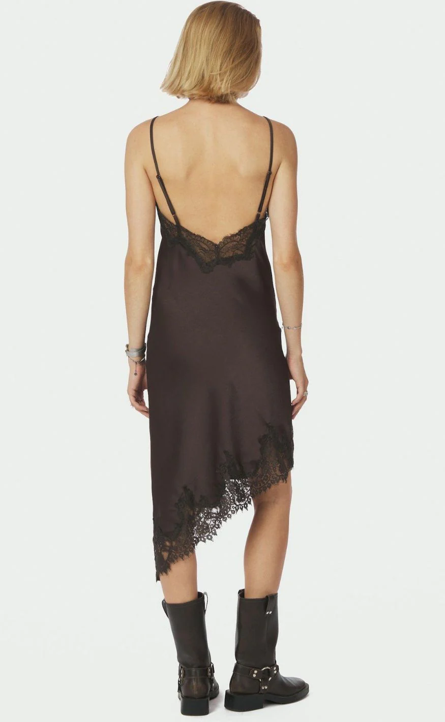 Neo Noir Kjole - Sorelle Lace - Dark Brown - Image 7