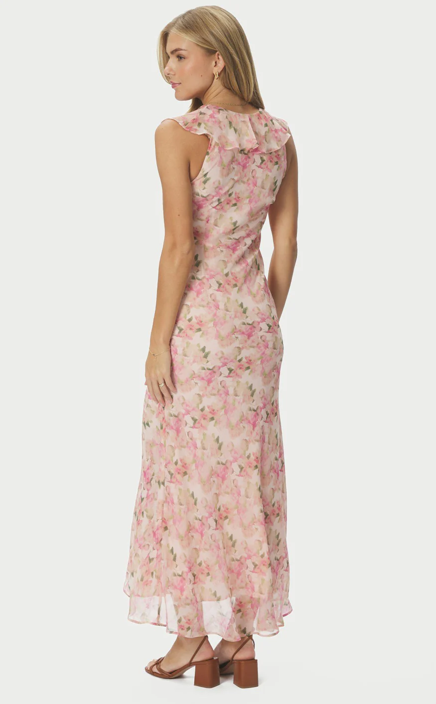 Neo Noir Kjole - Zella Chiffon - Dusty Pink - Image 6
