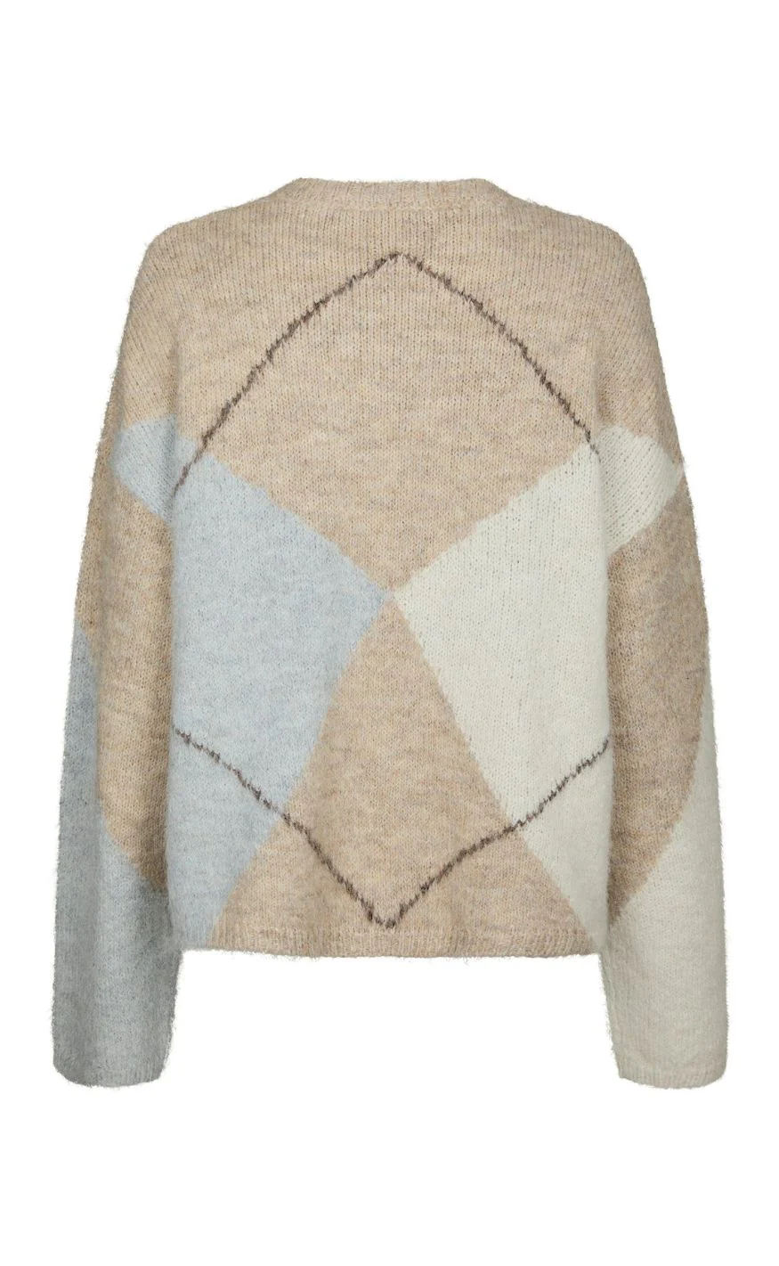 Neo Noir Strik - Inga Check - Beige Melange - Image 3