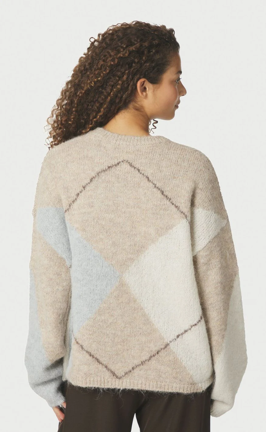 Neo Noir Strik - Inga Check - Beige Melange - Image 4