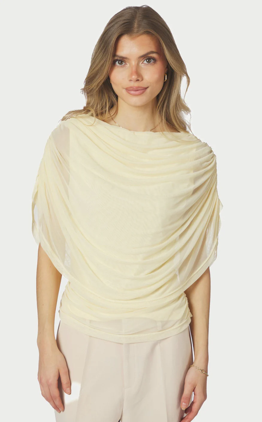 Neo Noir Top - Cottuna Drapy - Light Yellow - Image 2