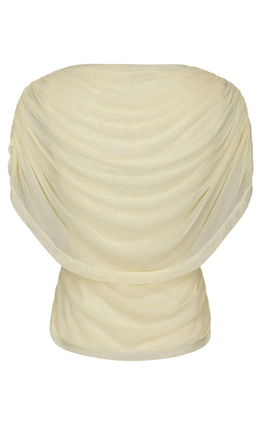 Neo Noir Top - Cottuna Drapy - Light Yellow - Image 3