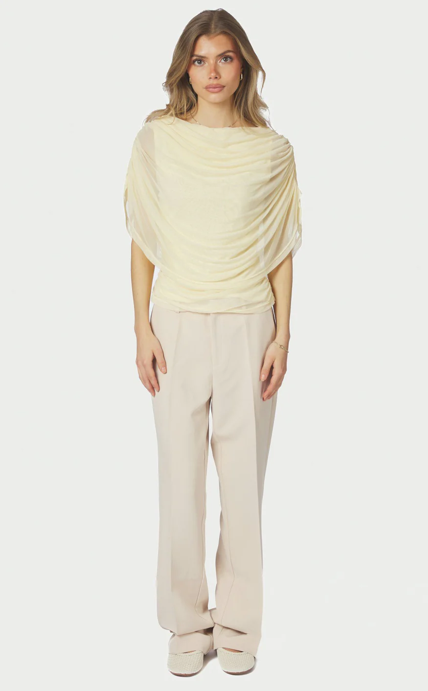 Neo Noir Top - Cottuna Drapy - Light Yellow - Image 4