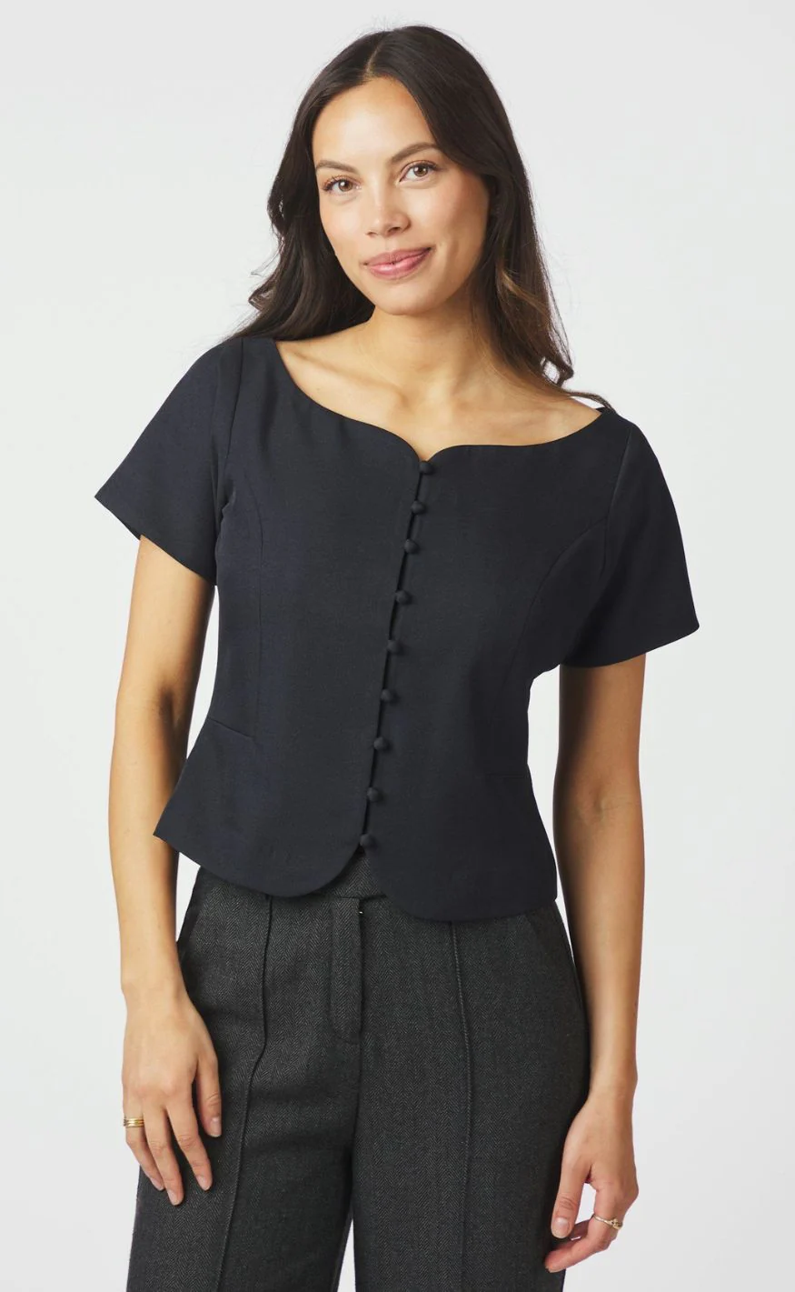 Neo Noir Top - Tango Structure - Dark Navy - Image 2