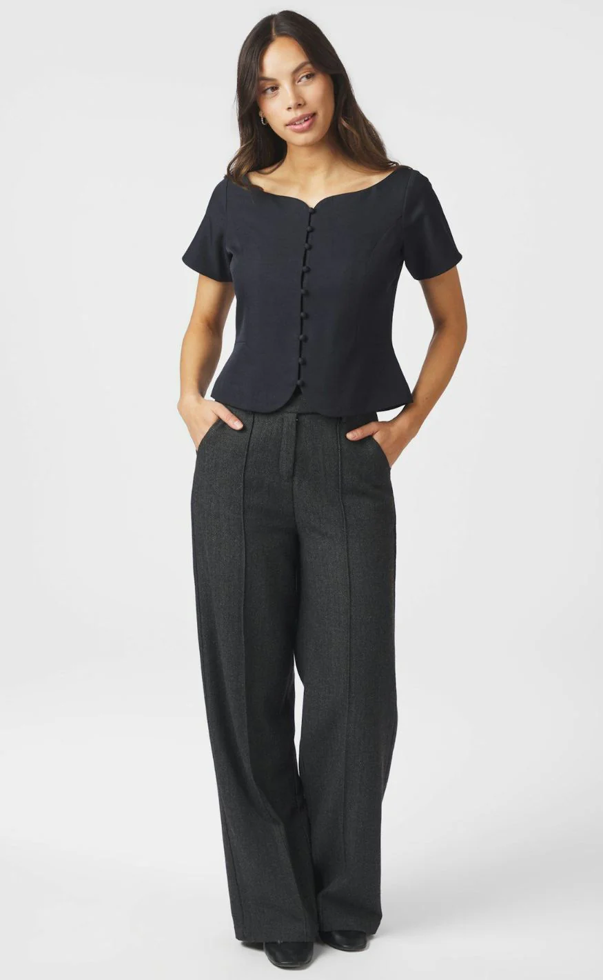 Neo Noir Top - Tango Structure - Dark Navy - Image 5