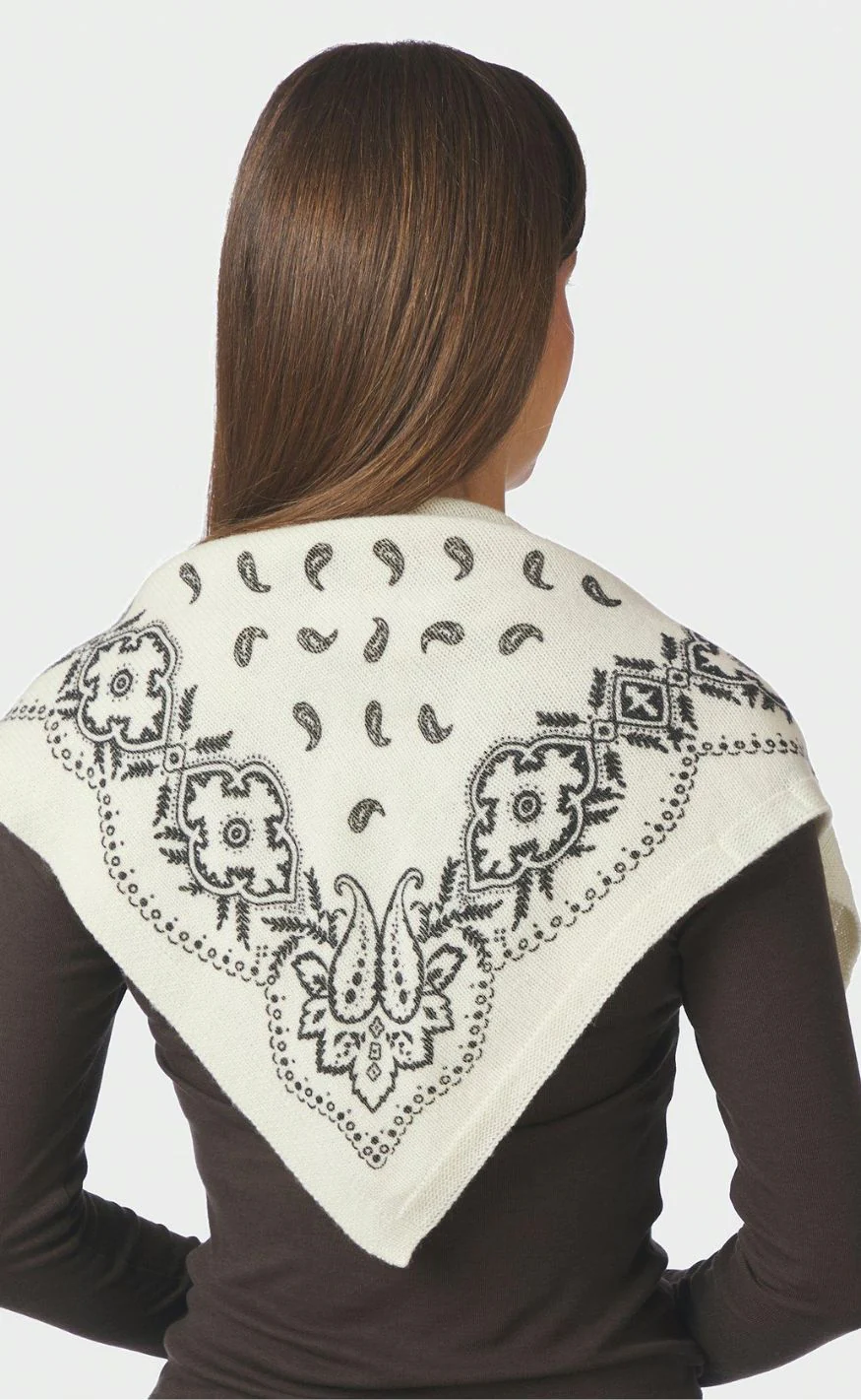 Neo Noir Tørklæde - Adelina Paisley - Off White - Image 3