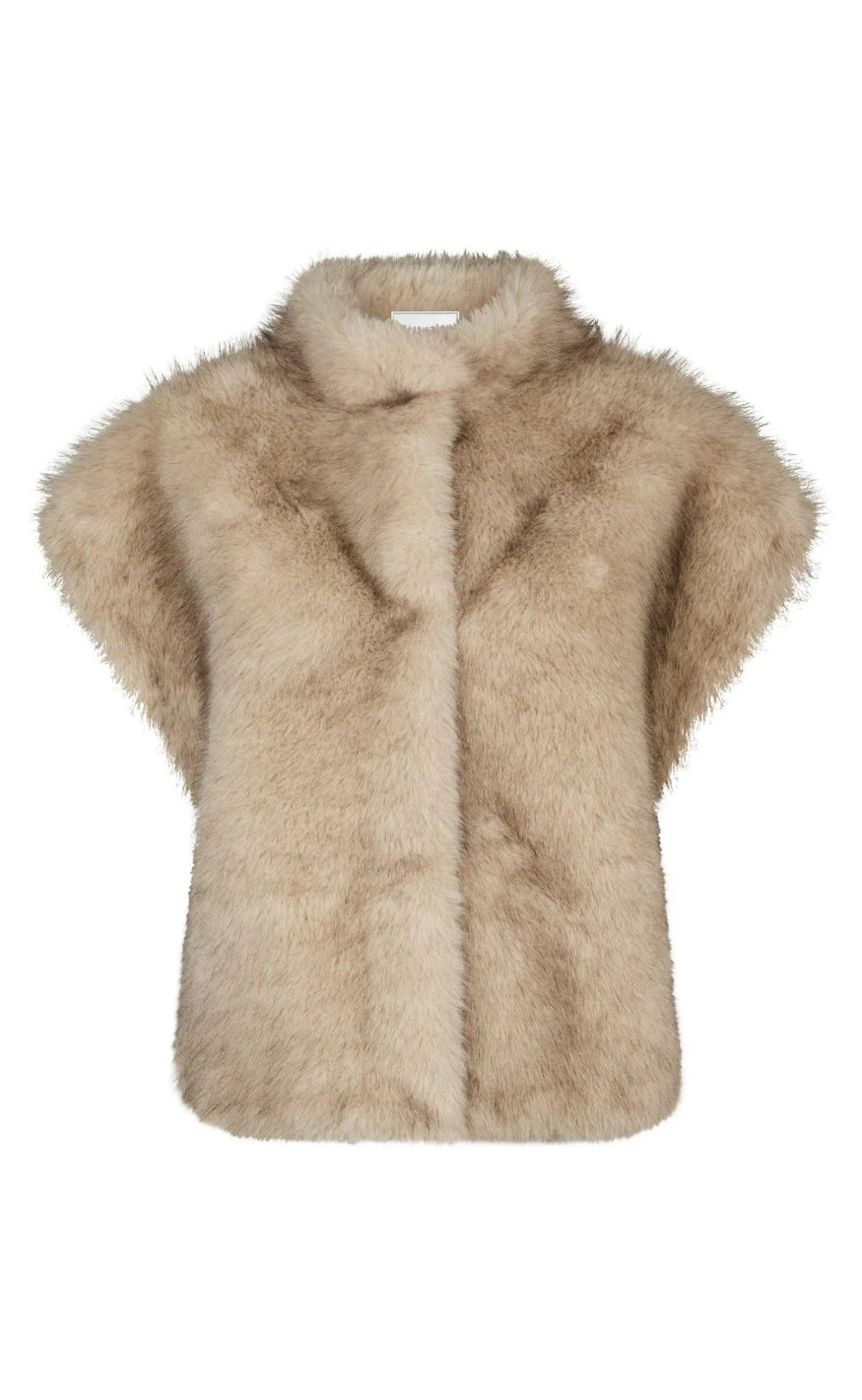 Neo Noir Vest - Kevini Faux Fur - Beige - Image 2