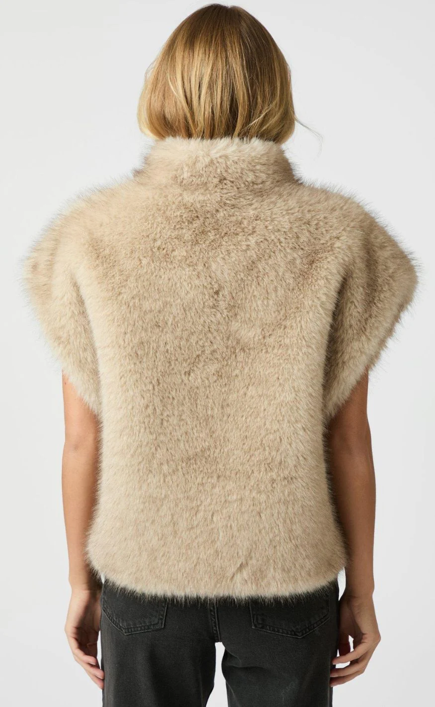 Neo Noir Vest - Kevini Faux Fur - Beige - Image 6