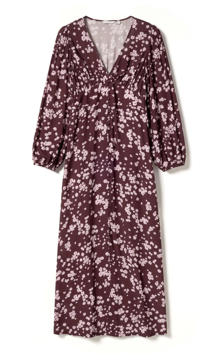 Noella Kjole - Lilith Maxi - Deja Burgundy Print