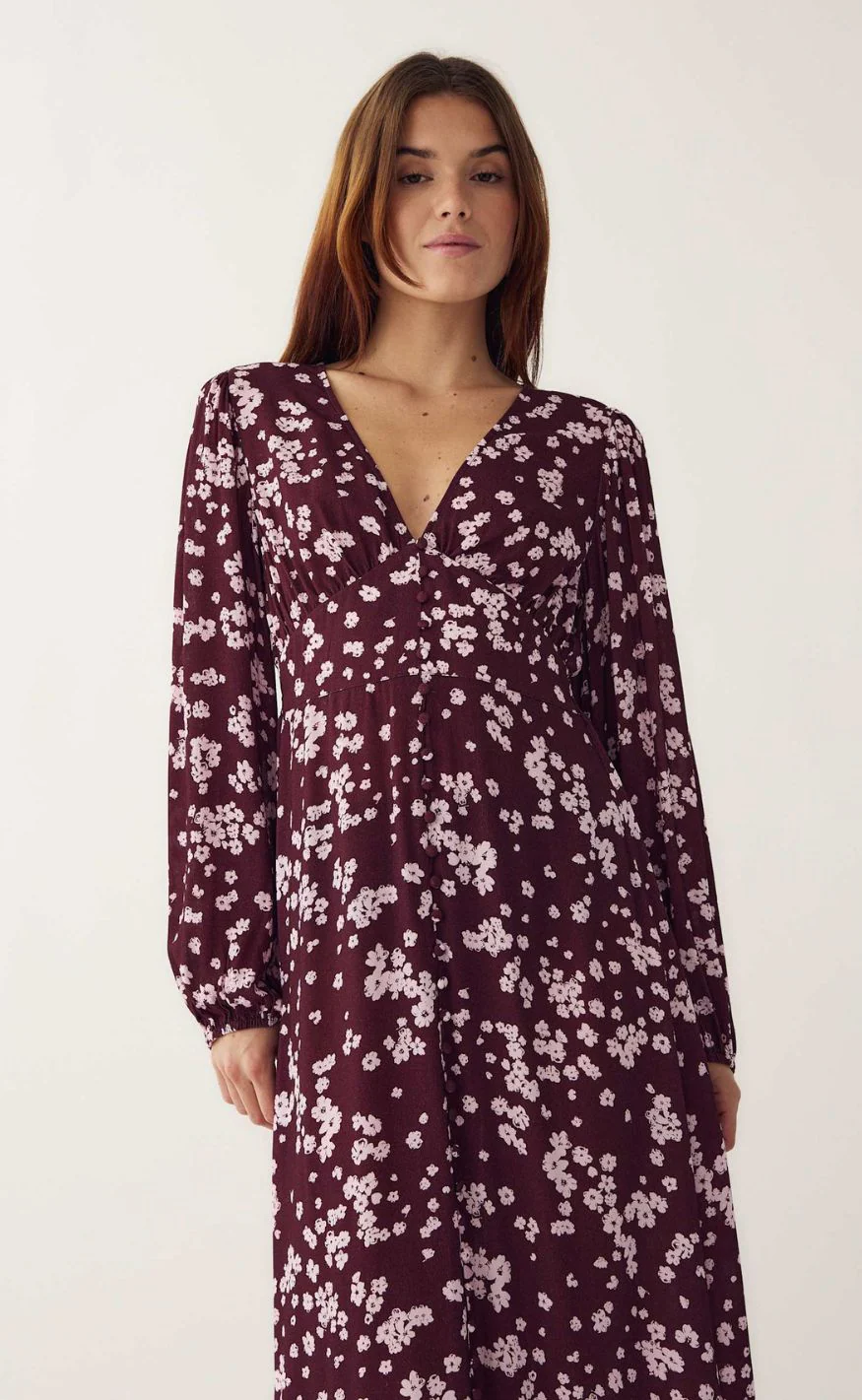 Noella Kjole - Lilith Maxi - Deja Burgundy Print - Image 5