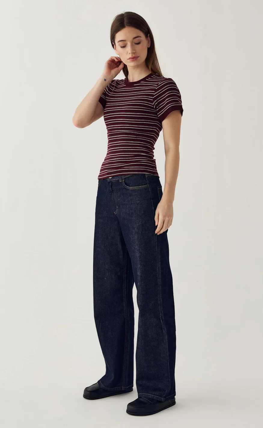 Noella Bluse - Mykel - Dizzy Burgundy Stripe - Image 4