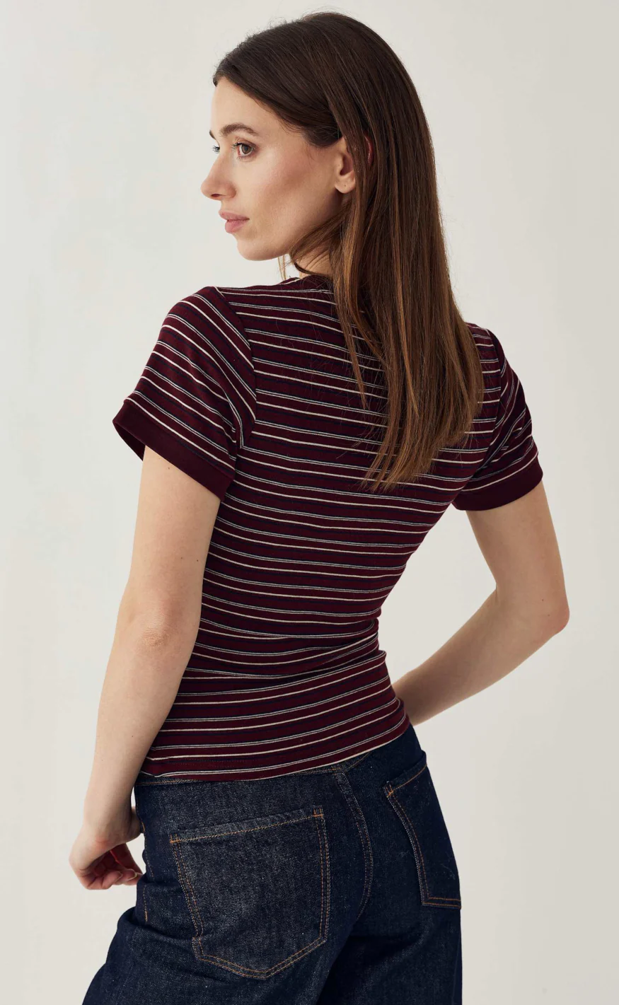 Noella Bluse - Mykel - Dizzy Burgundy Stripe - Image 5