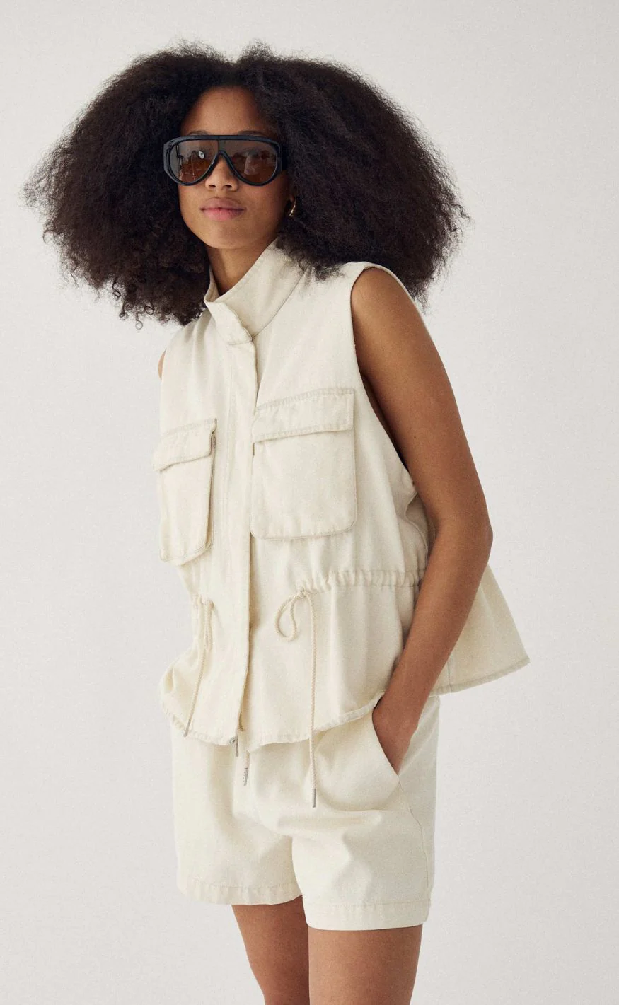 Noella Vest - Mireya - Washed Ivory - Image 7