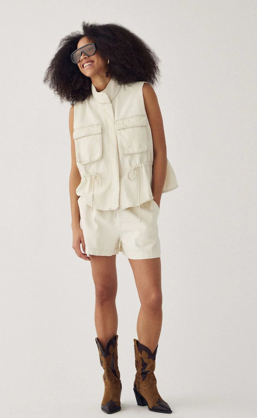 Noella Vest - Mireya - Washed Ivory - Image 8