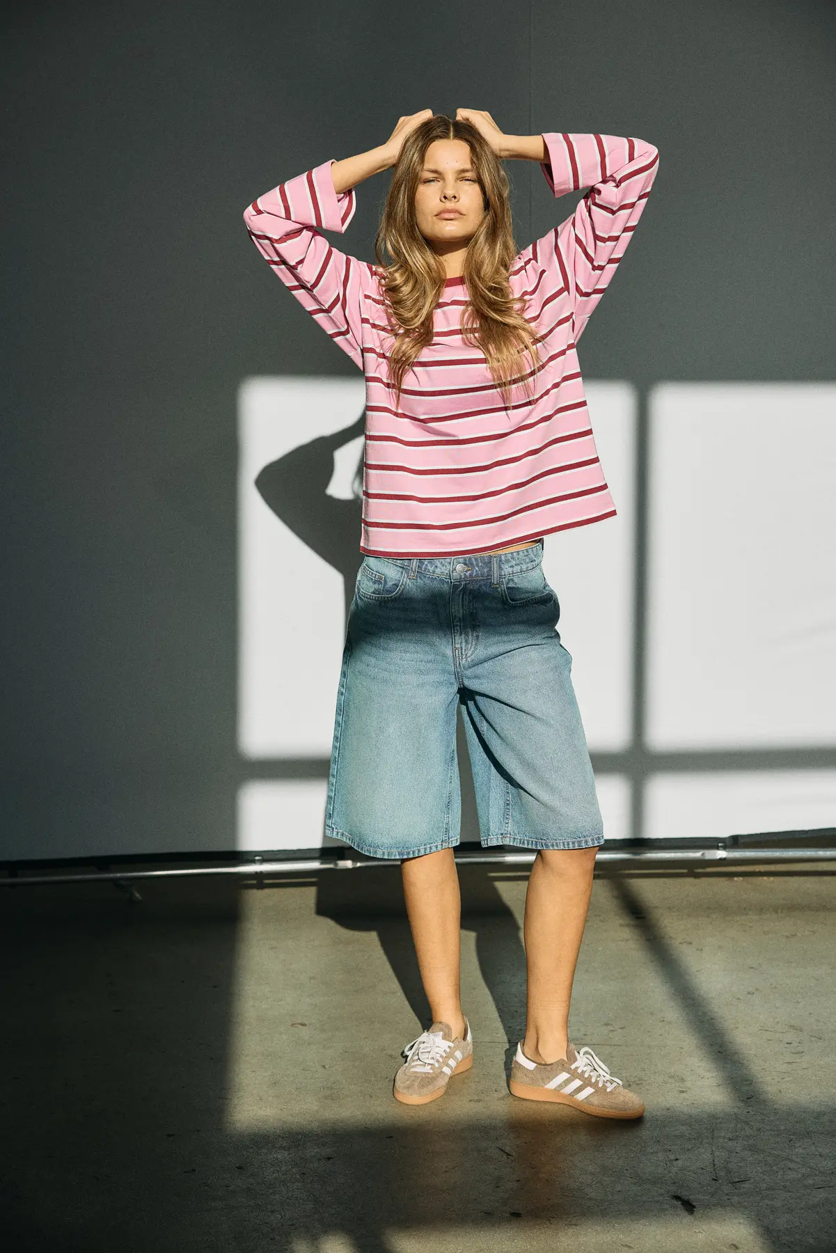 Noisy May Bluse - Member - Begonia Pink Stripe/Tibetan Red/Bright White - Image 3