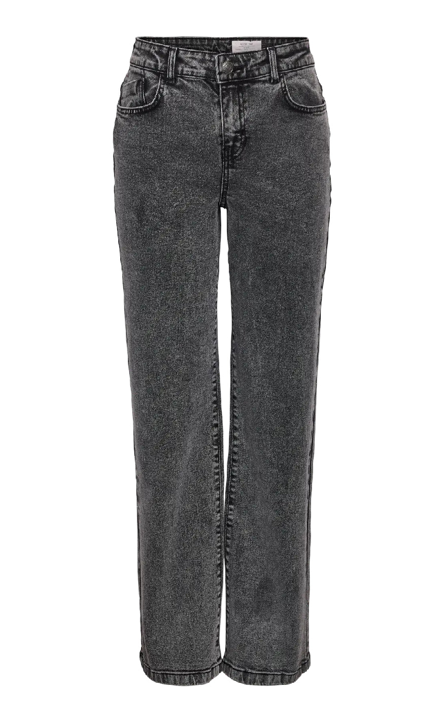 Noisy May Bukser - Yolanda NW Wide - Dark Grey Denim - Image 3