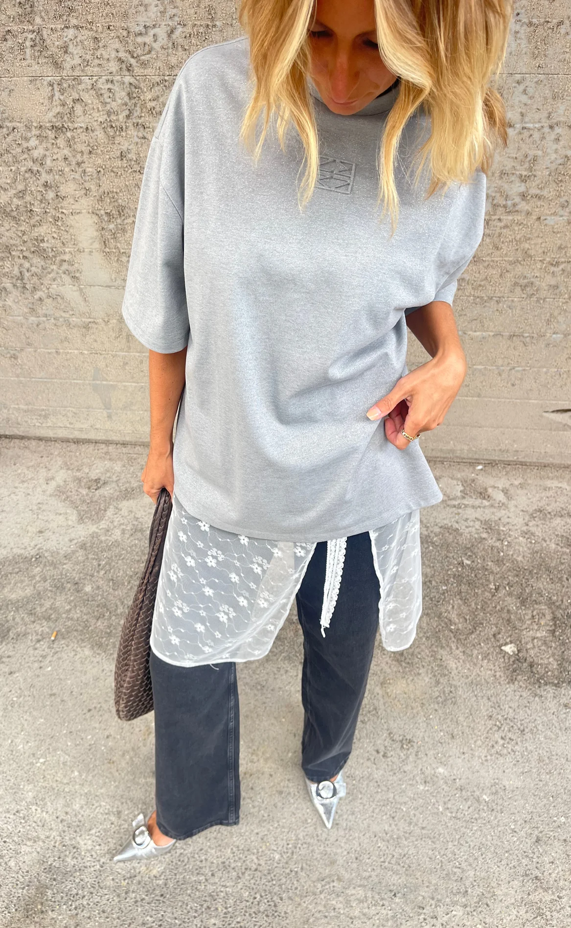Noisy May Bukser - Yolanda NW Wide - Dark Grey Denim - Image 5