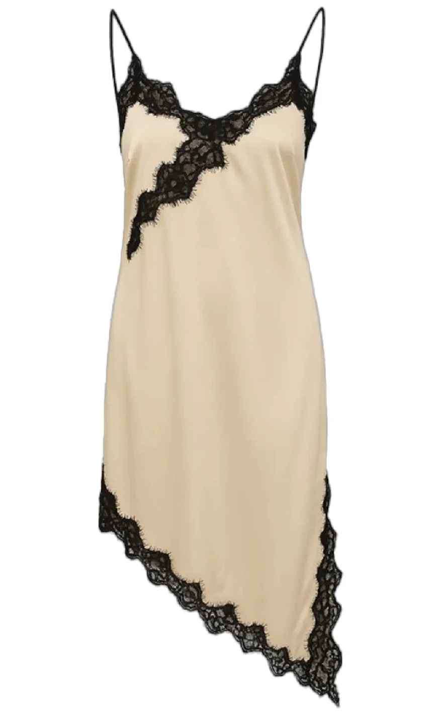 Noisy May Kjole - Sofie Satin Lace - Birch - Image 2