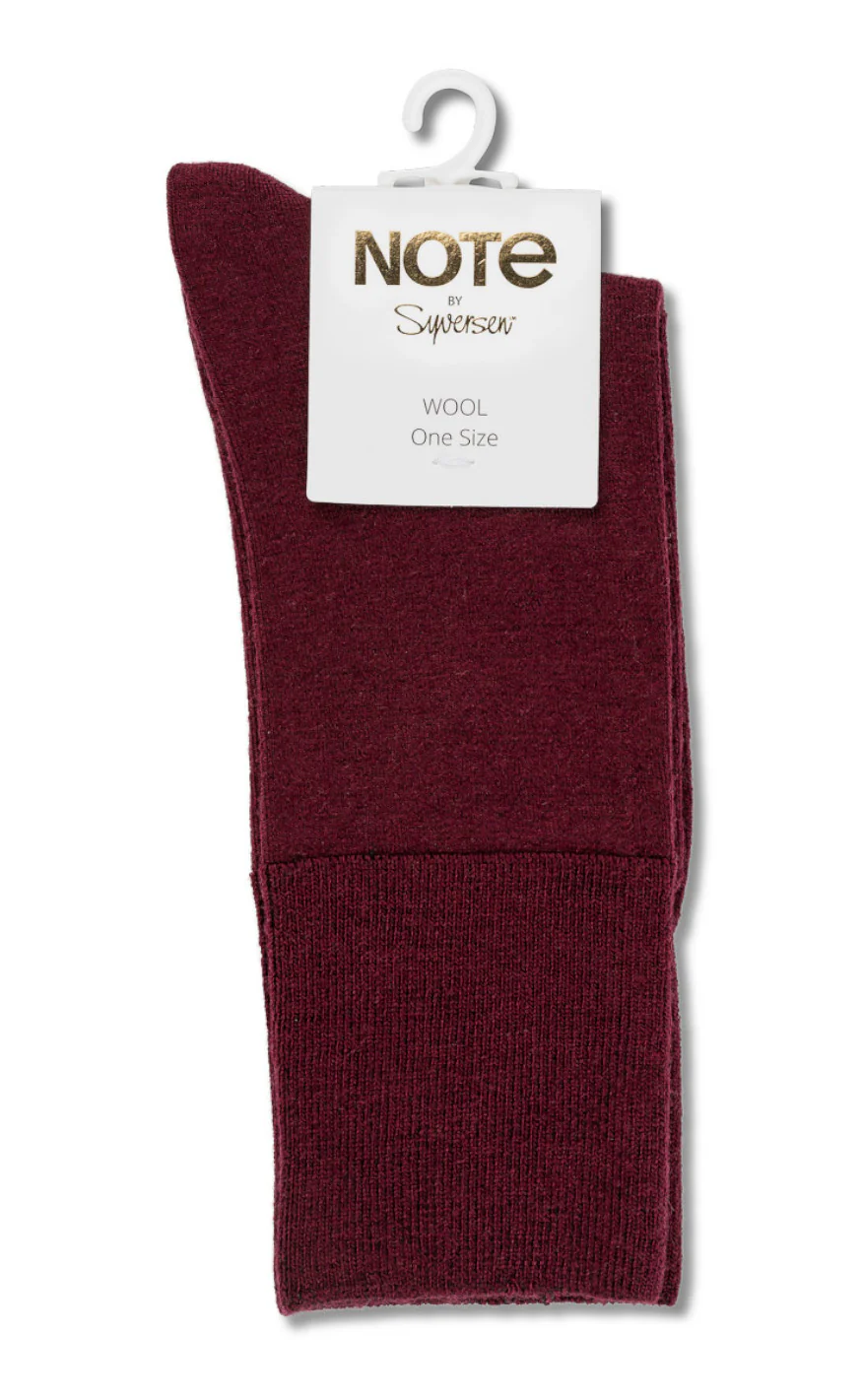 Oroblu Strømper - Note Fine Wool Comfort Top - Burgundy - Image 2