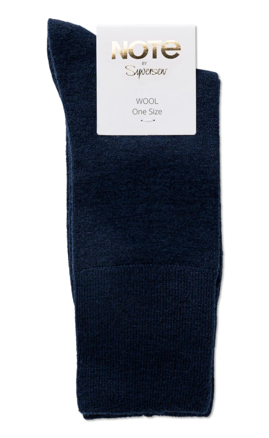 Oroblu Strømper - Note Fine Wool Comfort Top - Navy - Image 2