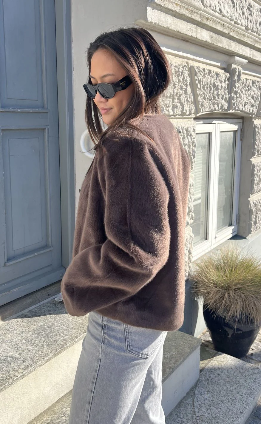 Notyz Jakke - Faux Fur - Dark Brown - Image 7