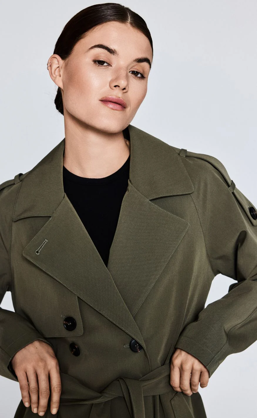 Notyz Jakke - Regnjakke Trenchcoat - Dusty Olive - Image 3