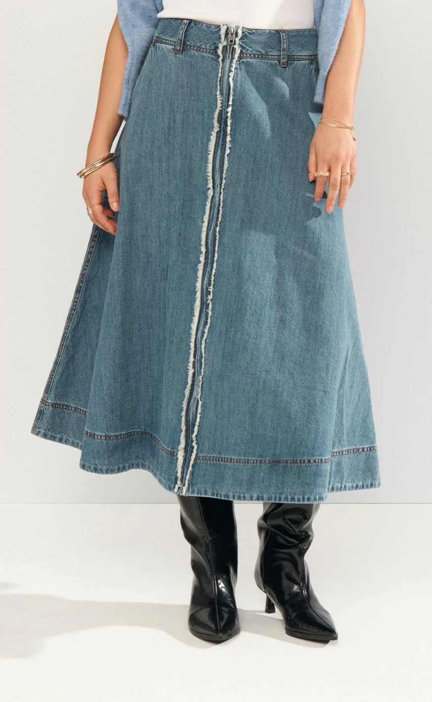 Nümph Nederdel - Sandie - Medium Blue Denim