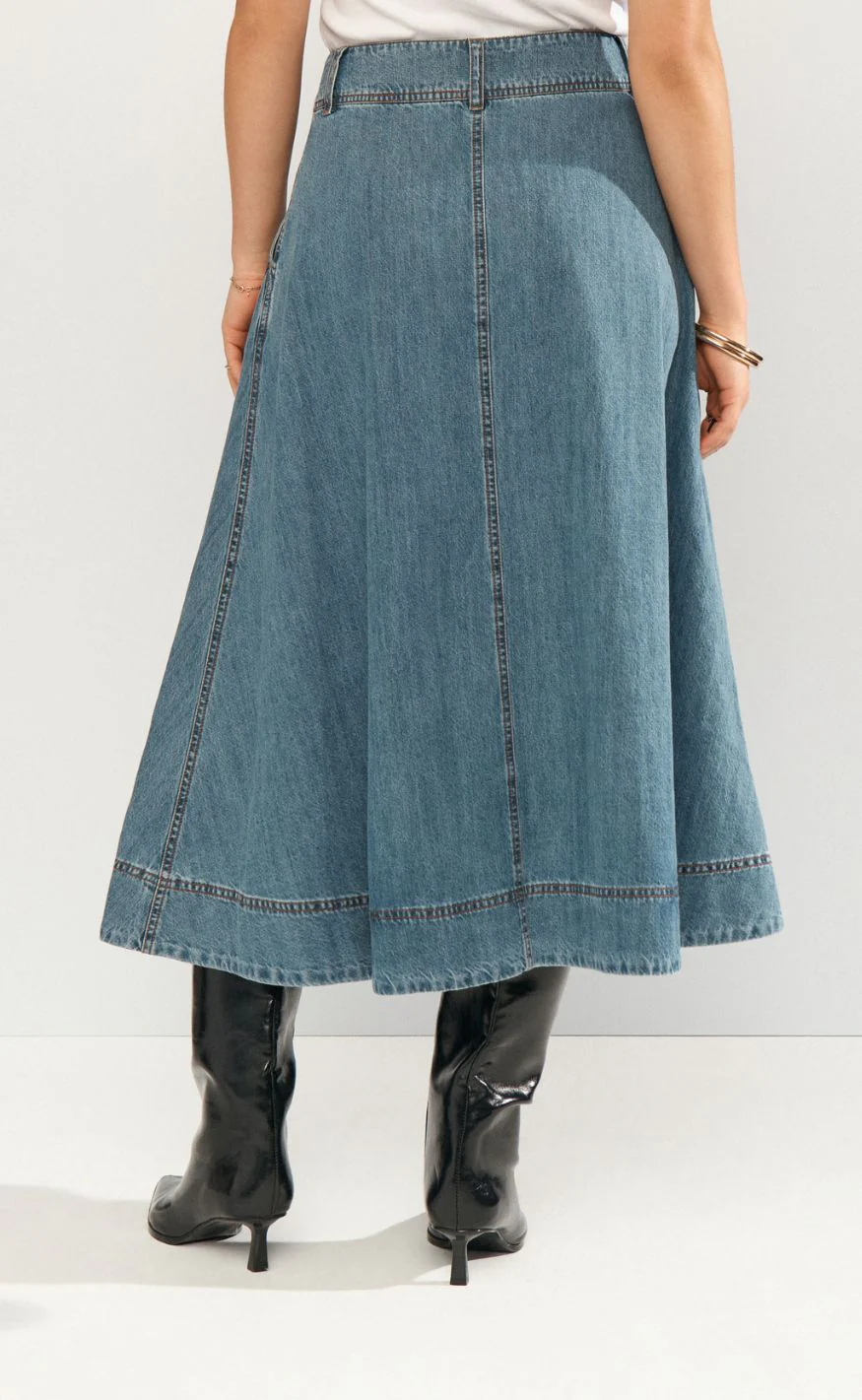 Nümph Nederdel - Sandie - Medium Blue Denim - Image 5