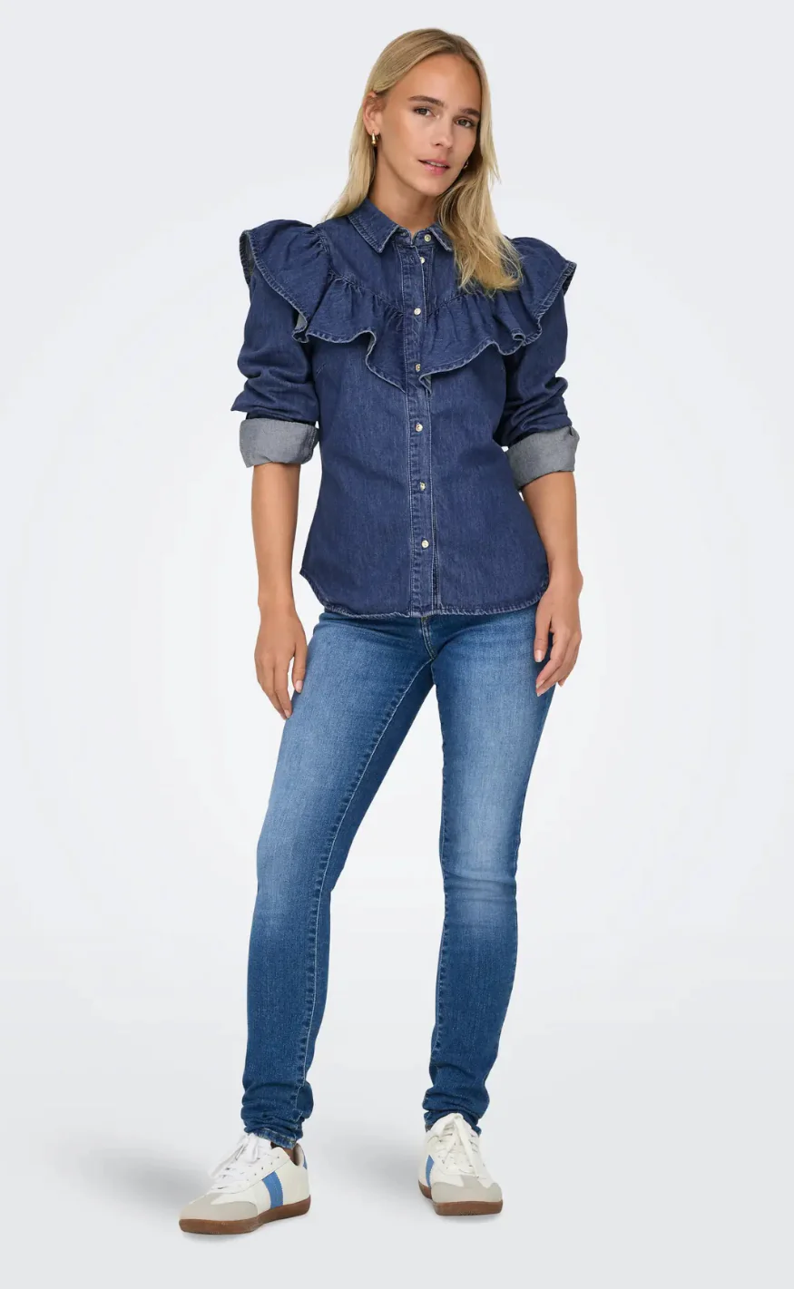 ONLY Bluse - Indigo - Dark Blue Denim - Image 5