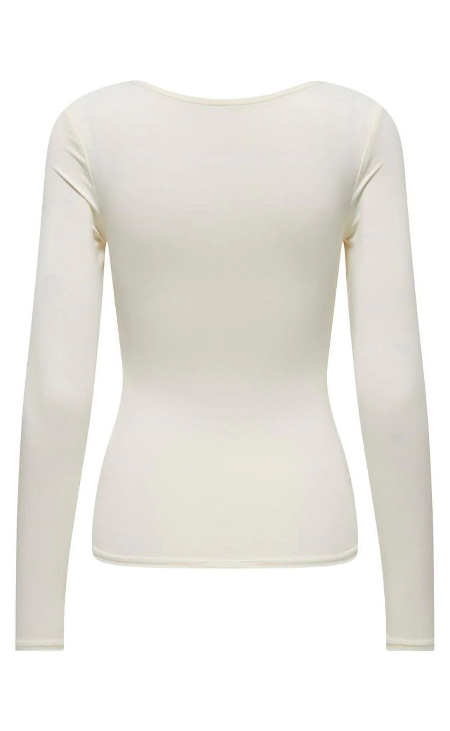 ONLY Bluse - Lea Deep 2 Ways - Cloud Dancer - Image 5