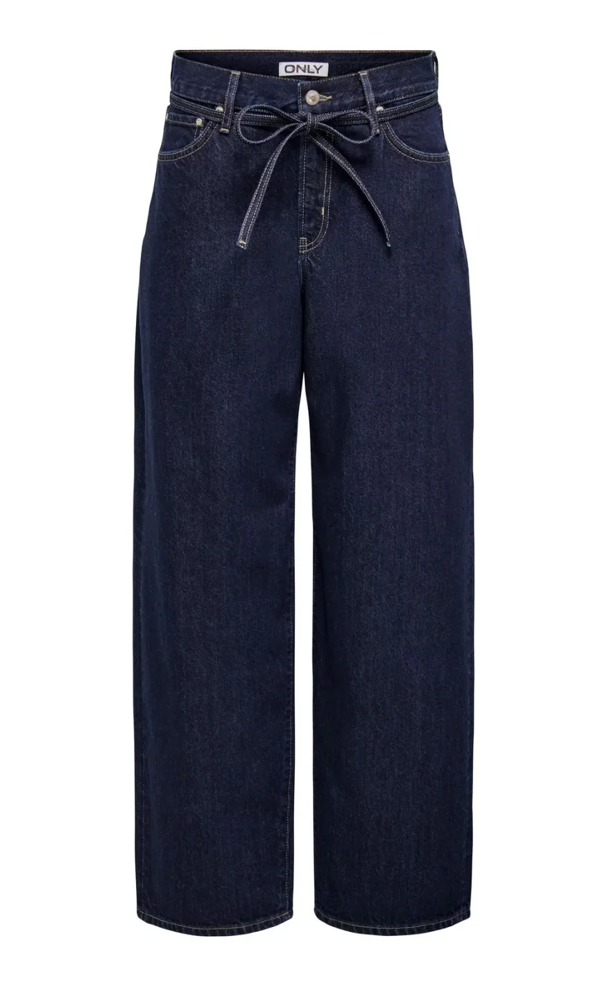ONLY Bukser - Gianna MW Straight - Dark Blue Denim Rinse - Image 2