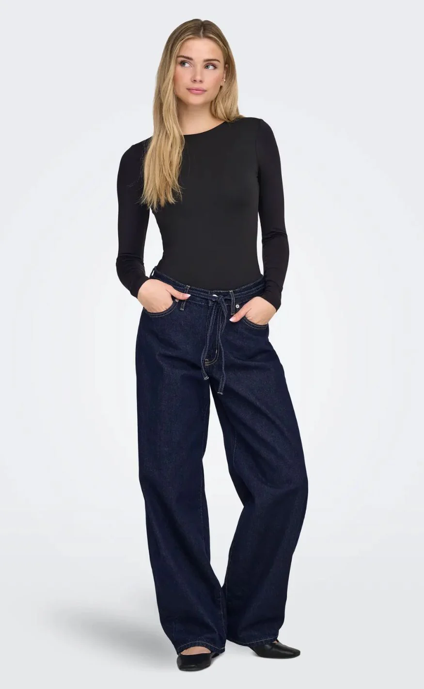 ONLY Bukser - Gianna MW Straight - Dark Blue Denim Rinse - Image 3