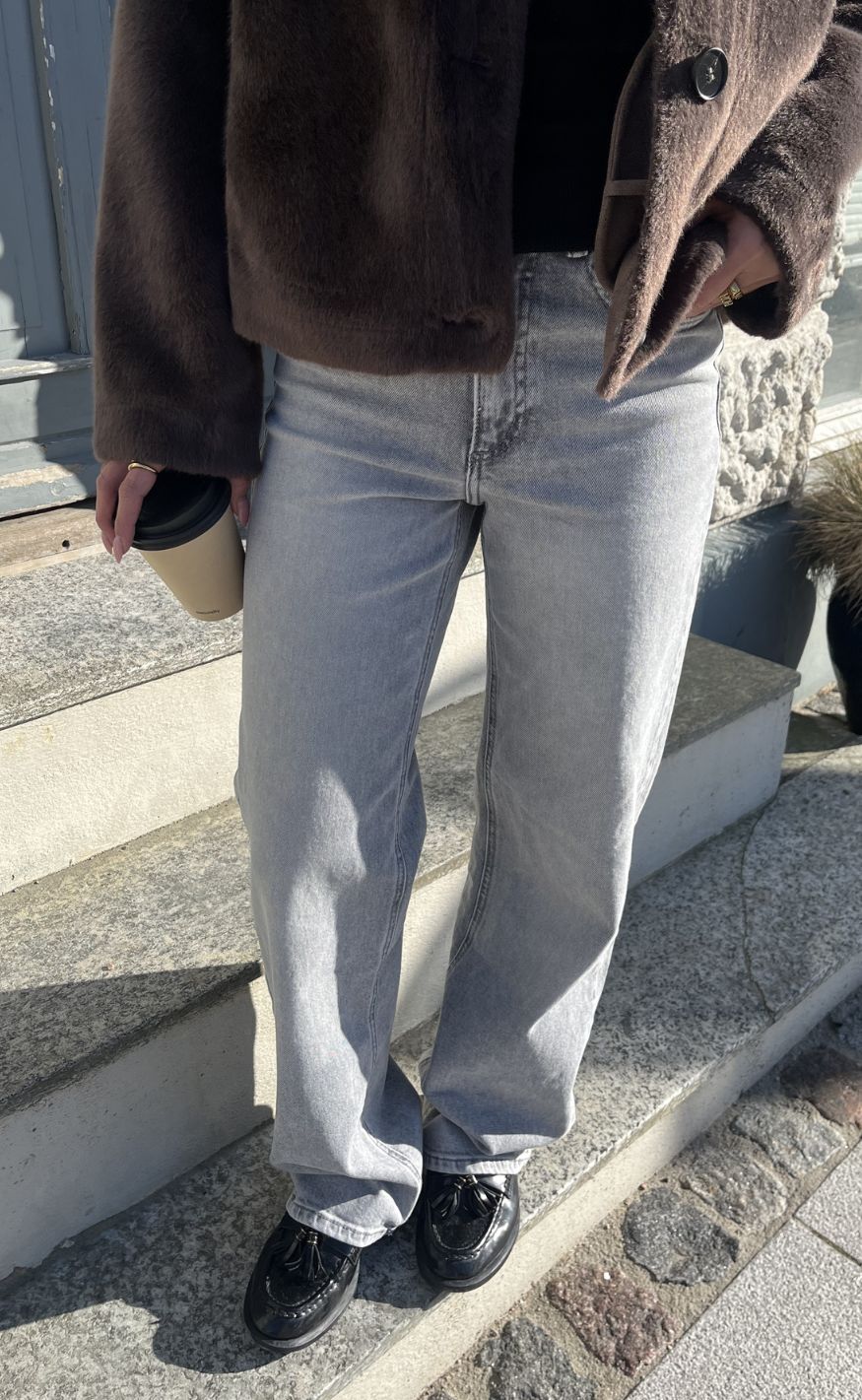 ONLY Bukser - Juicy Wide Leg - Medium Grey Denim - Image 12