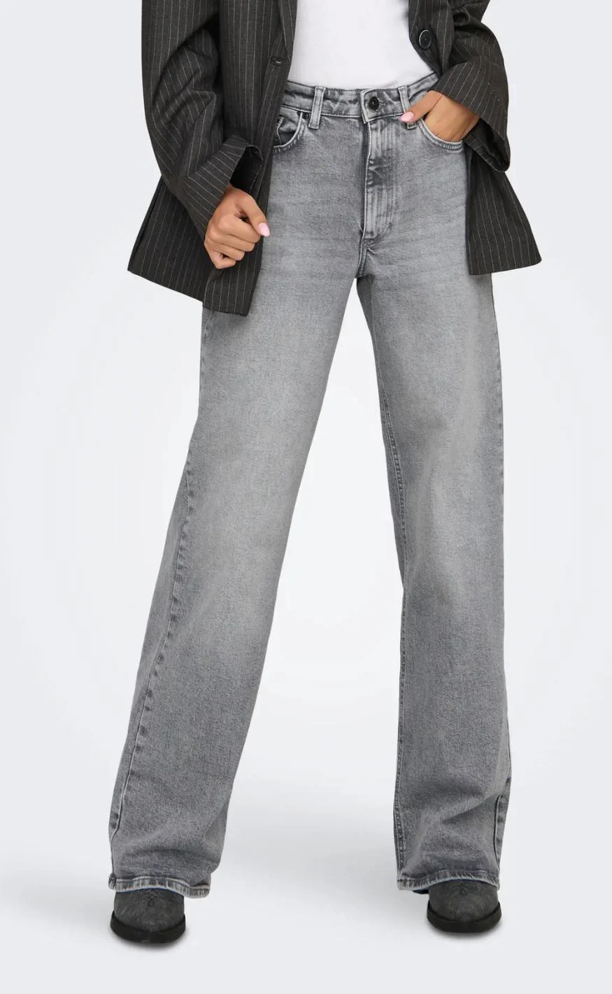 ONLY Bukser - Juicy Wide Leg - Medium Grey Denim - Image 2