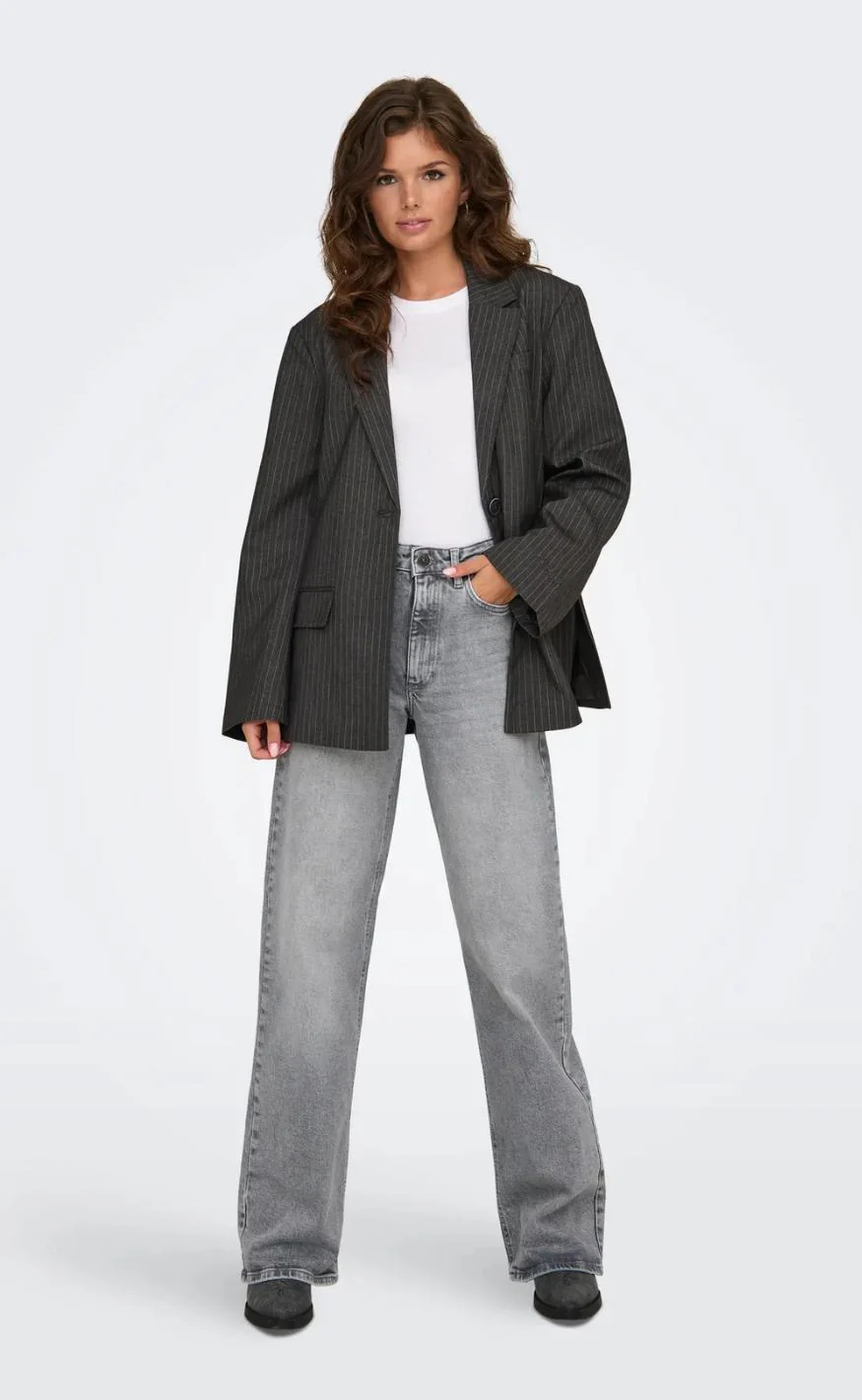 ONLY Bukser - Juicy Wide Leg - Medium Grey Denim - Image 7
