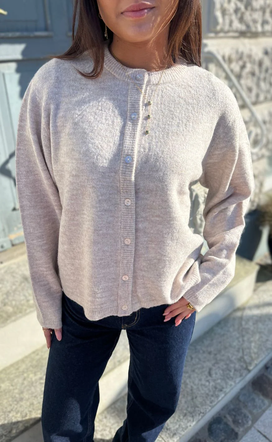 ONLY Cardigan - Simoni - Pumice Stone/Melange - Image 3