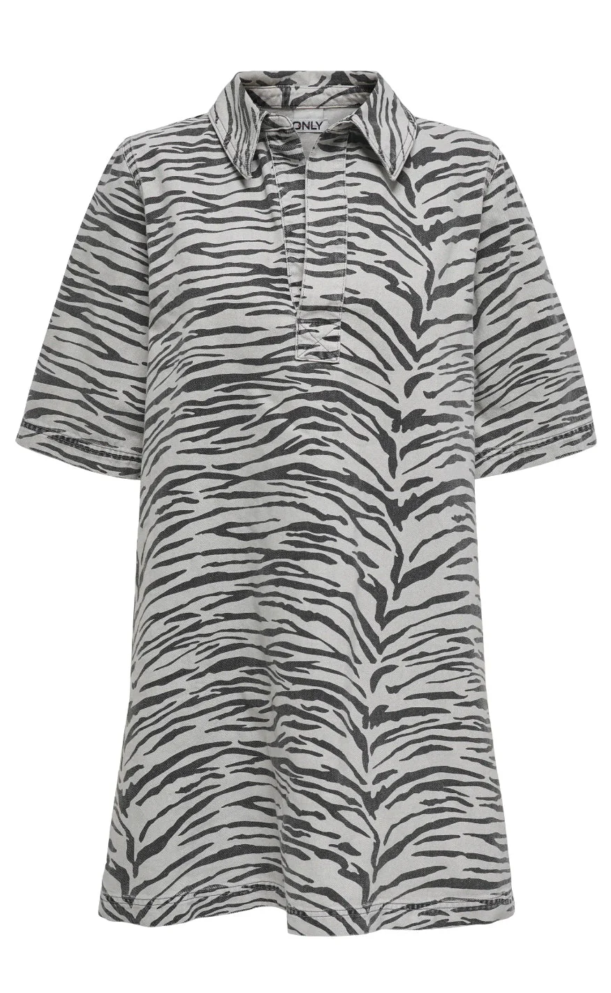 ONLY Kjole - Gry - Zebra - Image 2