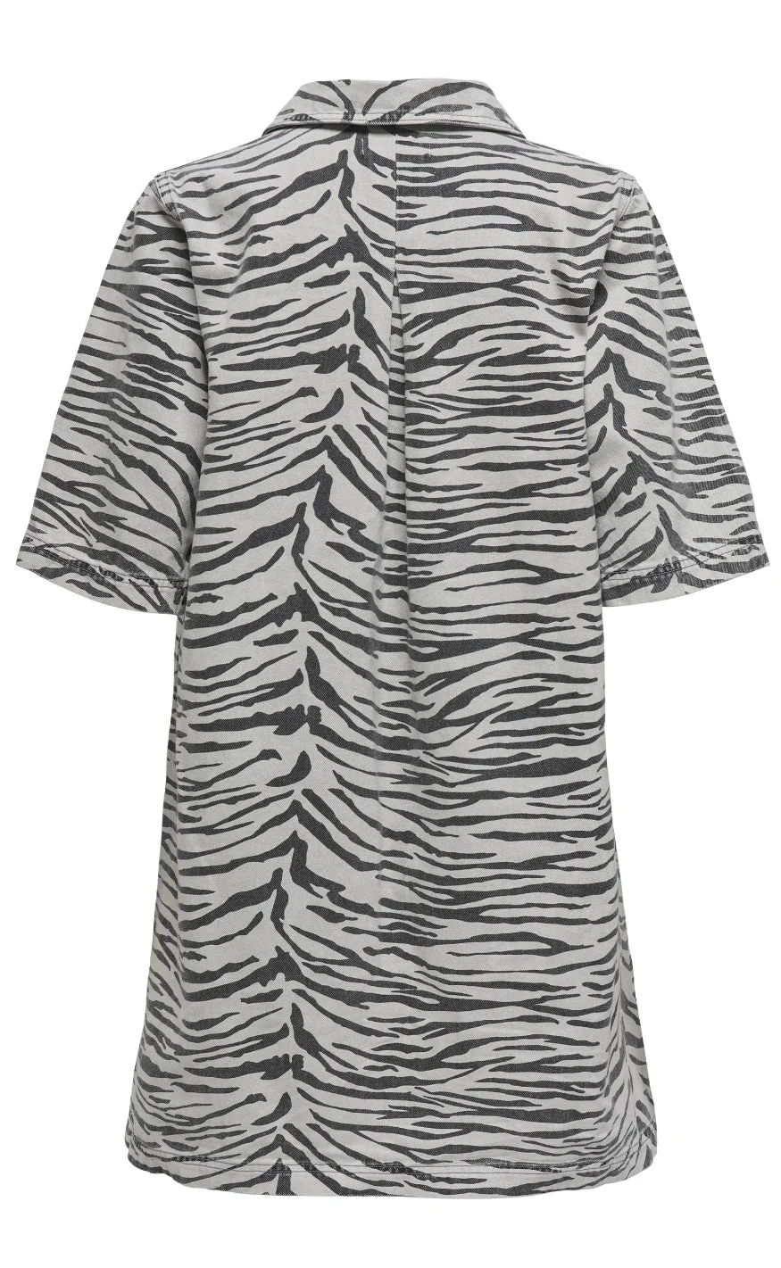 ONLY Kjole - Gry - Zebra - Image 3