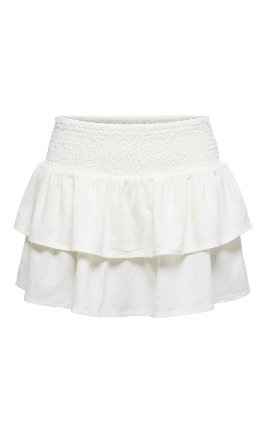 ONLY Nederdel - Goal Linen - Cloud Dancer