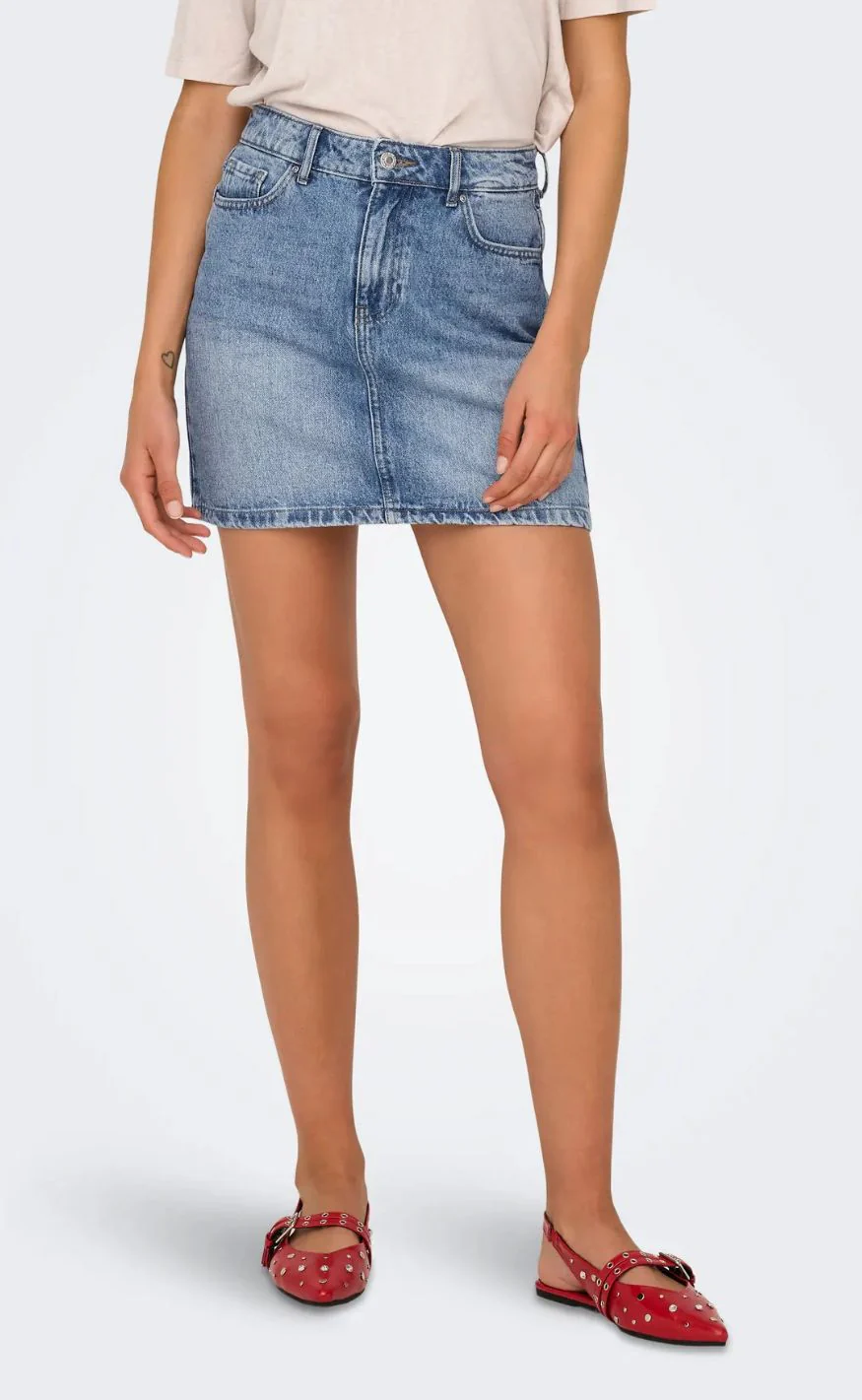 ONLY Nederdel - Stella Short - Light Blue Denim - Image 2