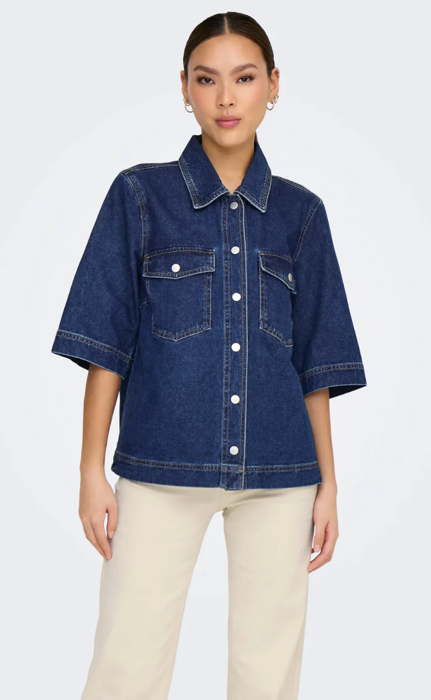 ONLY Skjorte - Belle - Dark Blue Denim - Image 6