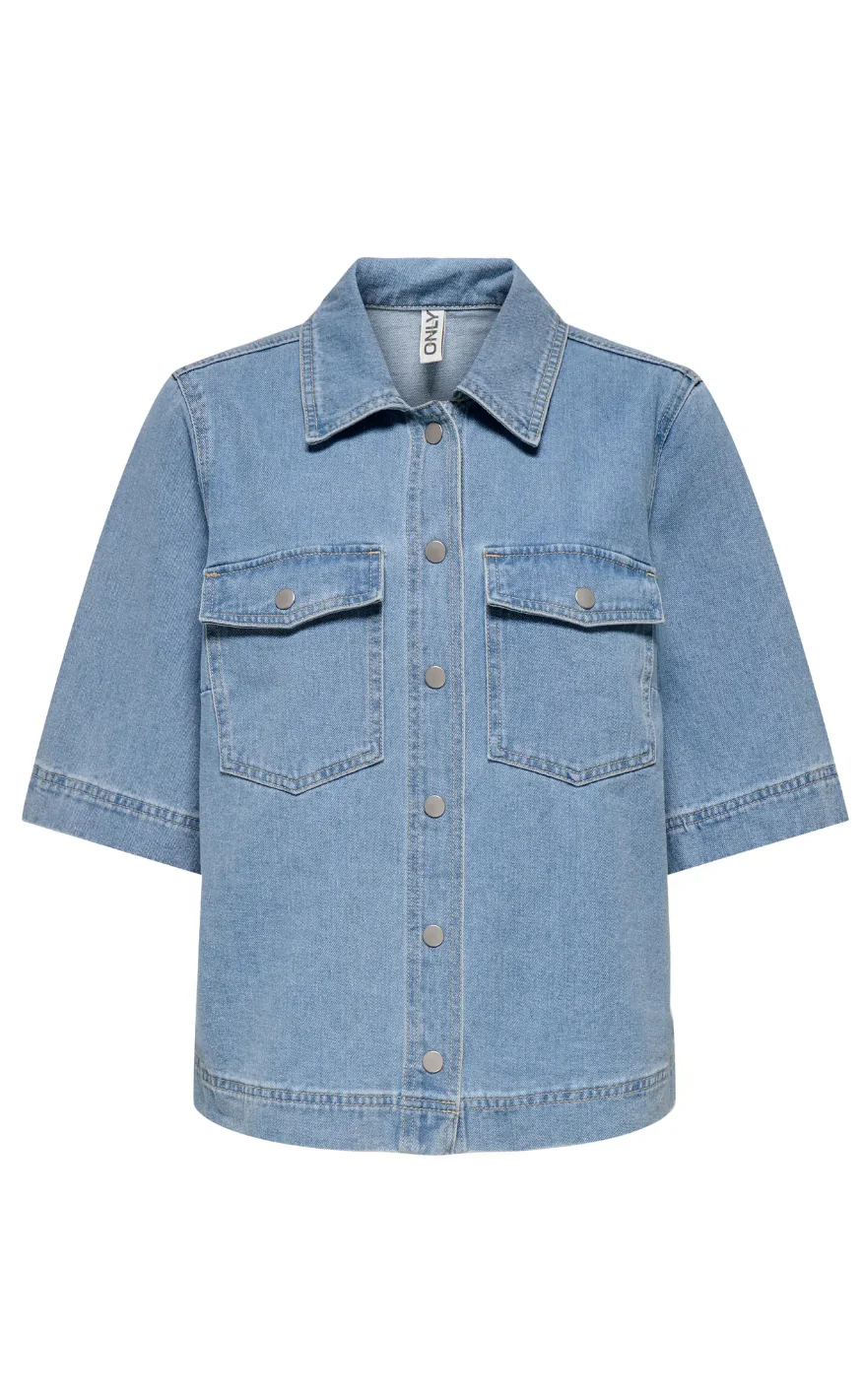 ONLY Skjorte - Belle - Light Blue Denim - Image 2