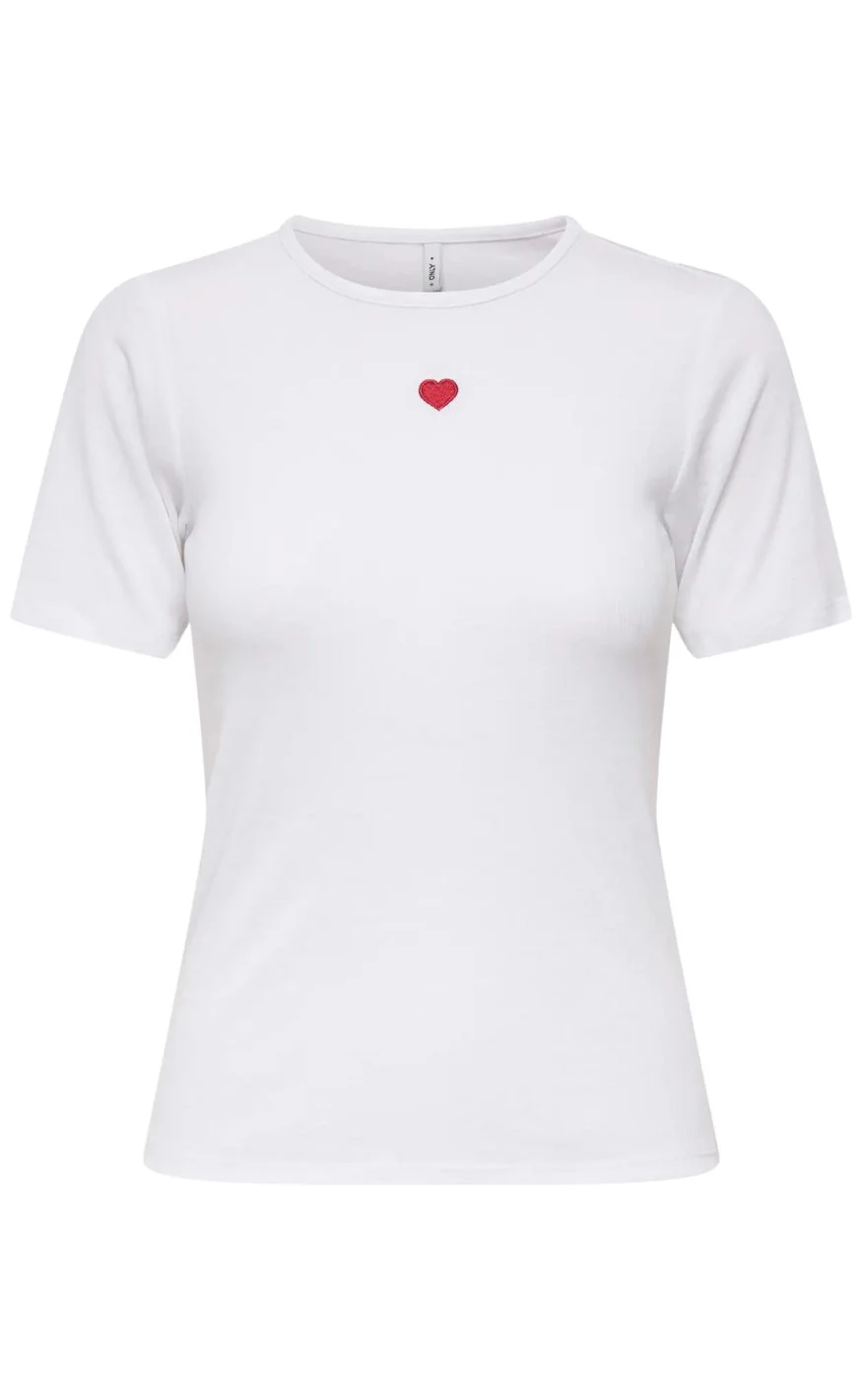 ONLY Top - Elli - White Heart