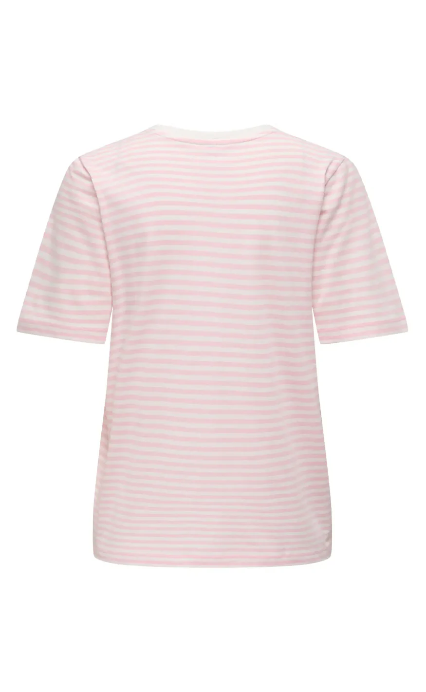 ONLY T-Shirt - Happy - Cloud Dancer/Romance Rose/Cherry - Image 2