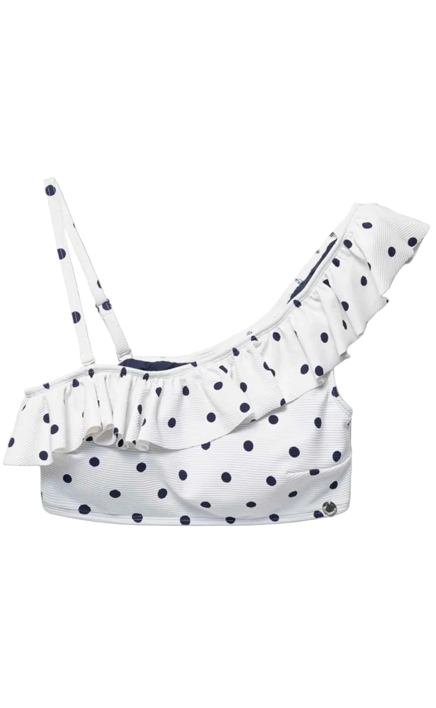Panos Emporio Bikini Overdel/Top - Helle Polka Dot - White/Navy - Image 2