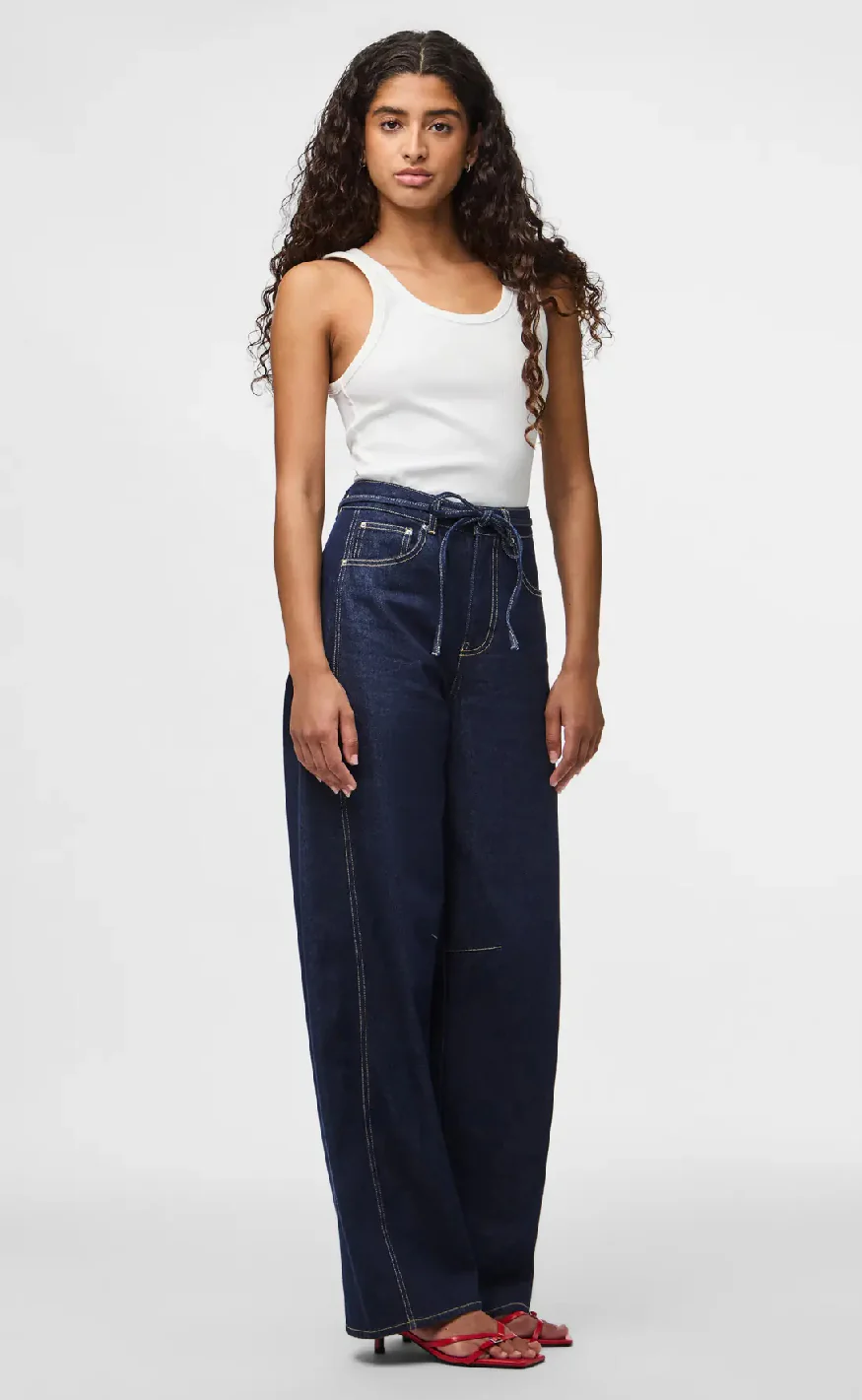 Pieces Bukser - Fenna - Dark Blue Denim - Image 5