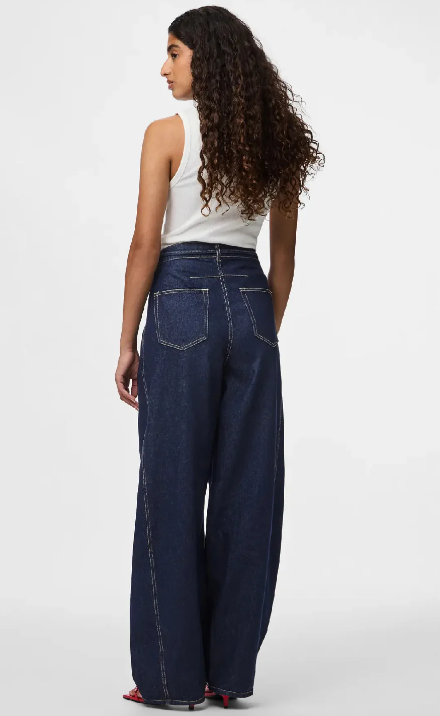 Pieces Bukser - Fenna - Dark Blue Denim - Image 6