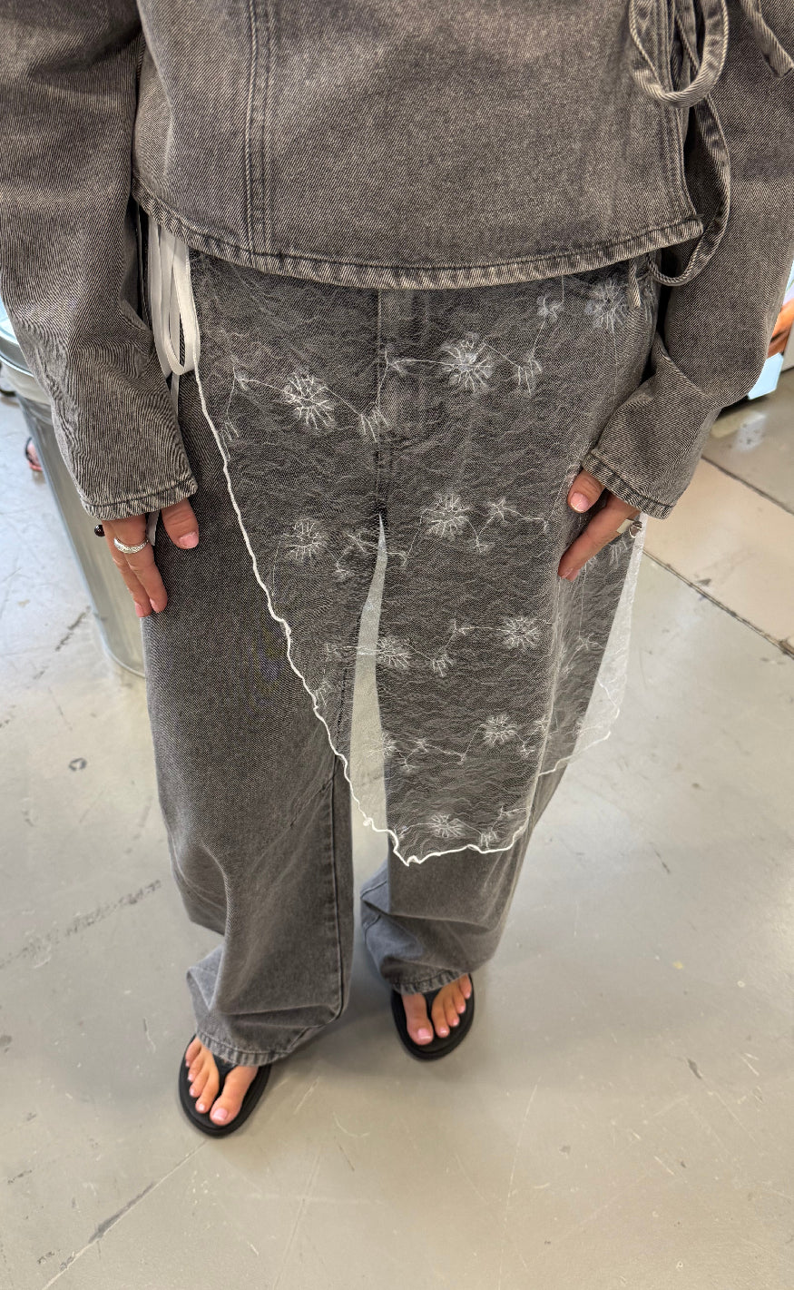 Pieces Bukser - Fenna - Grey Denim - Image 8