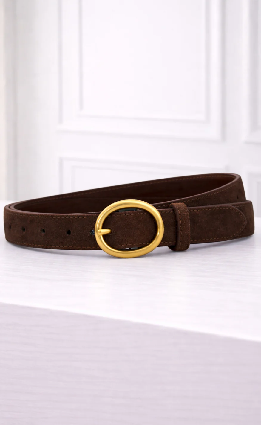 Say INA Copenhagen Bælte - Carla Suede - Dark Brown Suede