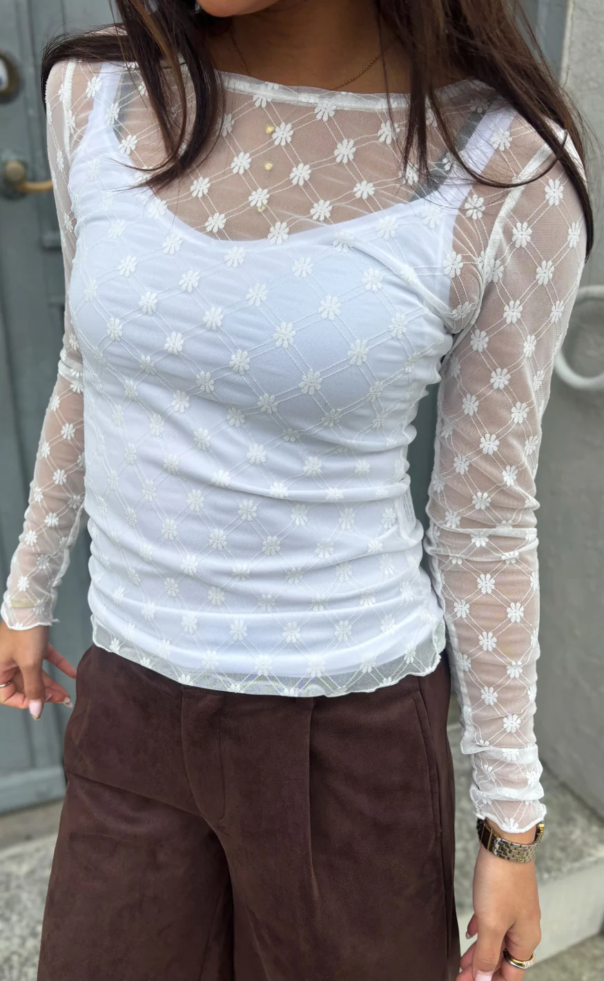 Say INA Copenhagen Bluse - Lily Lace - White Flower Square - Image 4